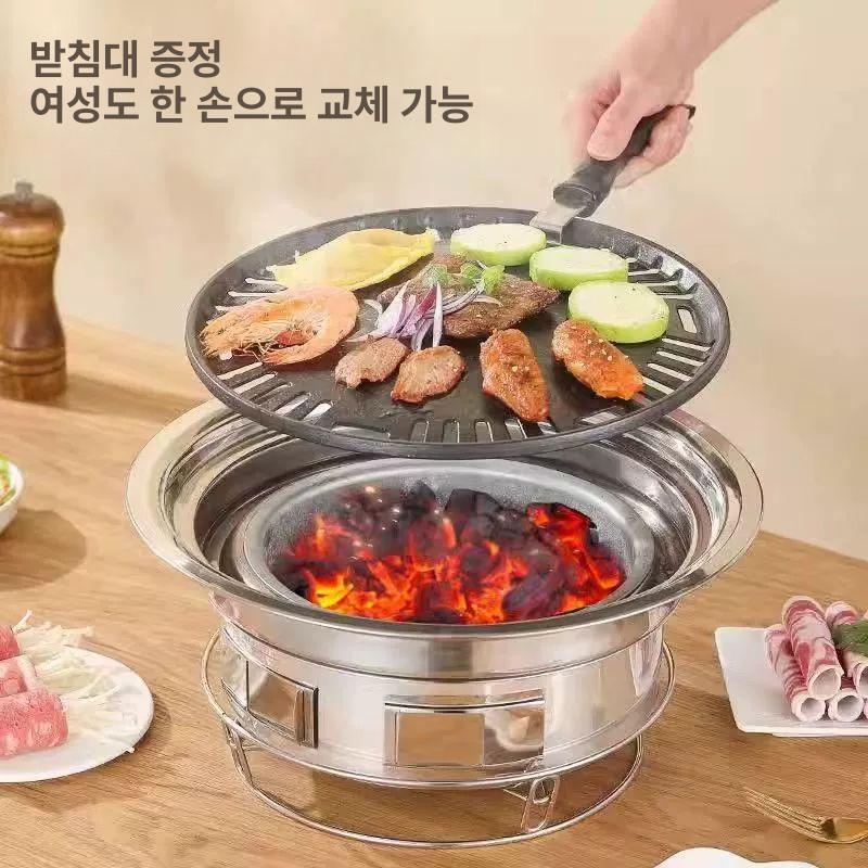고깃집 테이블 매립형 그릴 업소용 고기집 숯불 무연 바베큐 식당용 가스버너 화구 - 상세 이미지 4