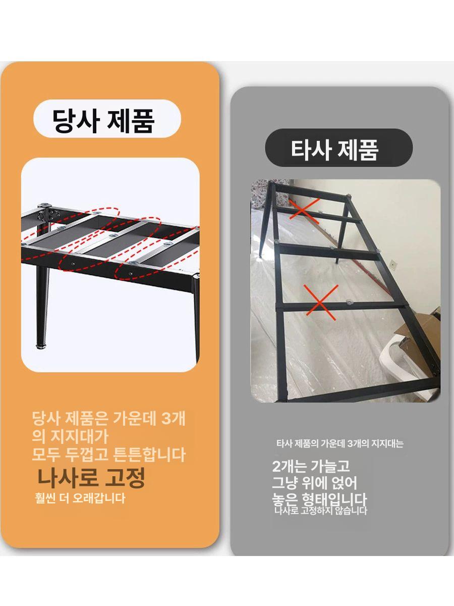 식탁 다리 책상 지지대 우드슬랩 금속 상판 받침대 보강 도구 의자 가구용 블랙 - 상세 이미지 3