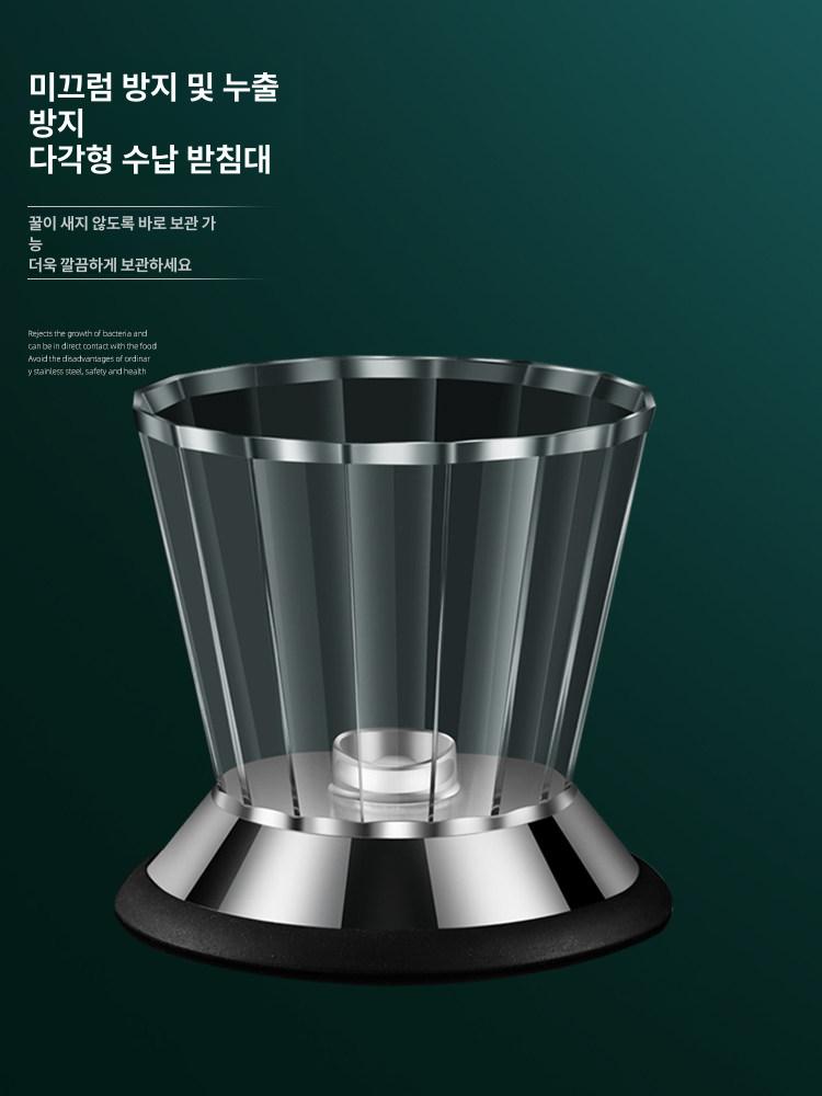 꿀 디스펜서 유리병 푸시식 시럽 용기 누르는 방식 대용량 투명 꿀통 조미료 저장 - 상세 이미지 5