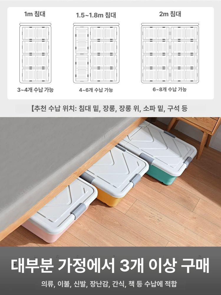 슬라이딩 리빙박스 모던 수납 대형 북선반 창고박스 소품 다용도수납함 중 옷정리함 - 상세 이미지 4