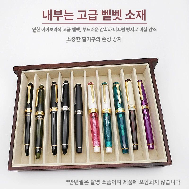 원목 만년필보관함 선물용 펜케이스 정리함 필기구 수집 파우치 서랍형 거치대 - 상세 이미지 5