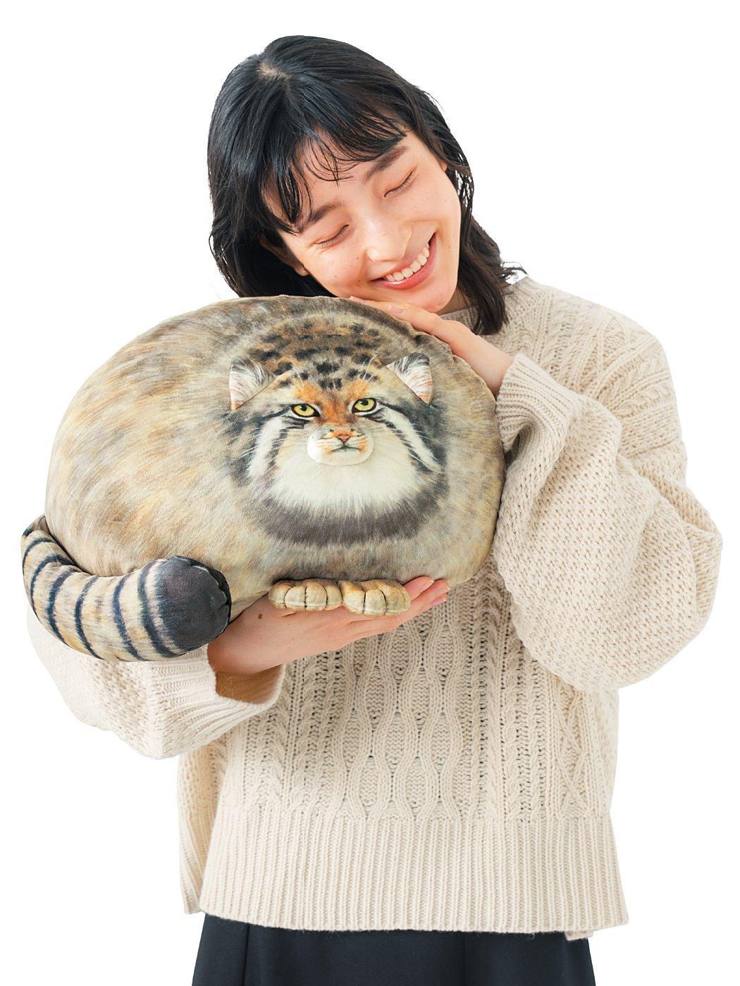 고양이 마눌 쿠션 고양이인형 봉제 플러시 라운드 티벳 진짜같은 인형 - 상세 이미지 2