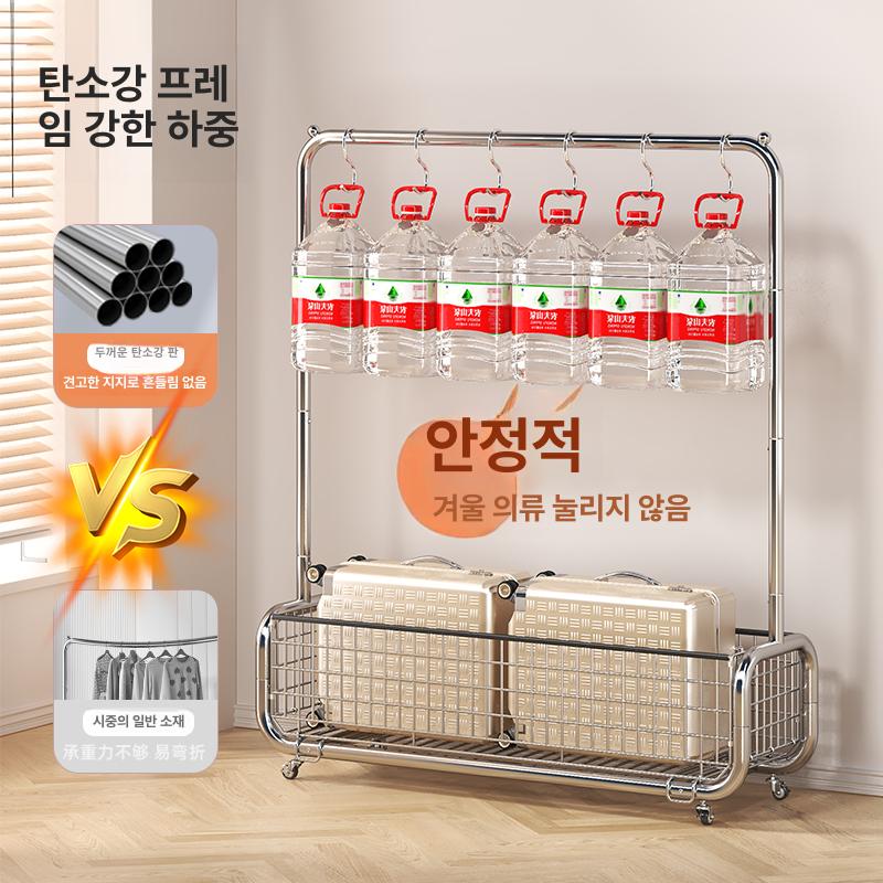 옷걸이 트롤리행거 바퀴달린 수납 디자인 옷장 선반 인테리어 스텐행거 원룸 모던 - 상세 이미지 3