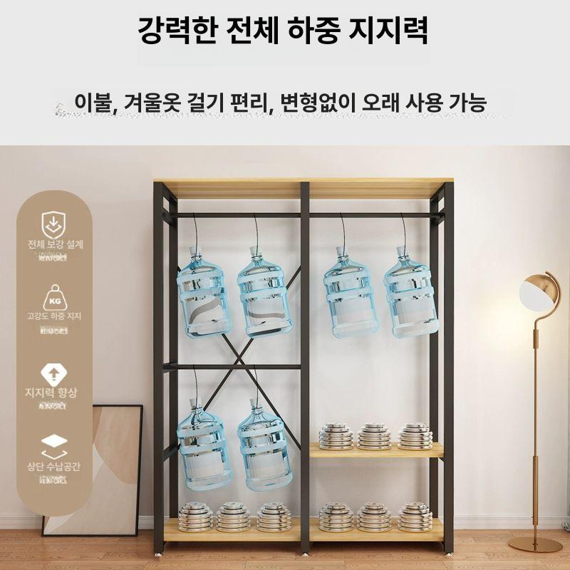 드레스룸 조립식옷장 옷걸이행거 커튼 수납장 시스템 헹거 인테리어 도어오픈형 - 상세 이미지 4