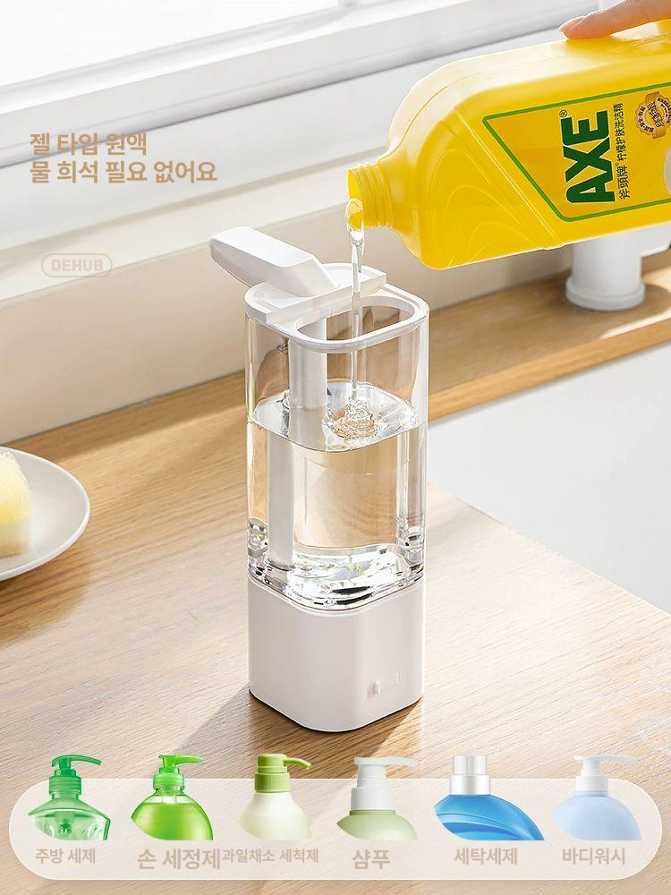 자동 손세정제 디스펜서 거품 젤 펌프식 충전형 욕실 주방용 세제 보관함 - 상세 이미지 4