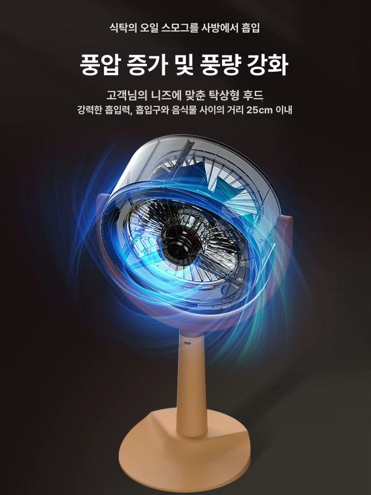 미니환풍기 레인지후드 탁상형 테이블 필터 직결형 주방 냄새 미니후드 데스크탑 포함 - 상세 이미지 3