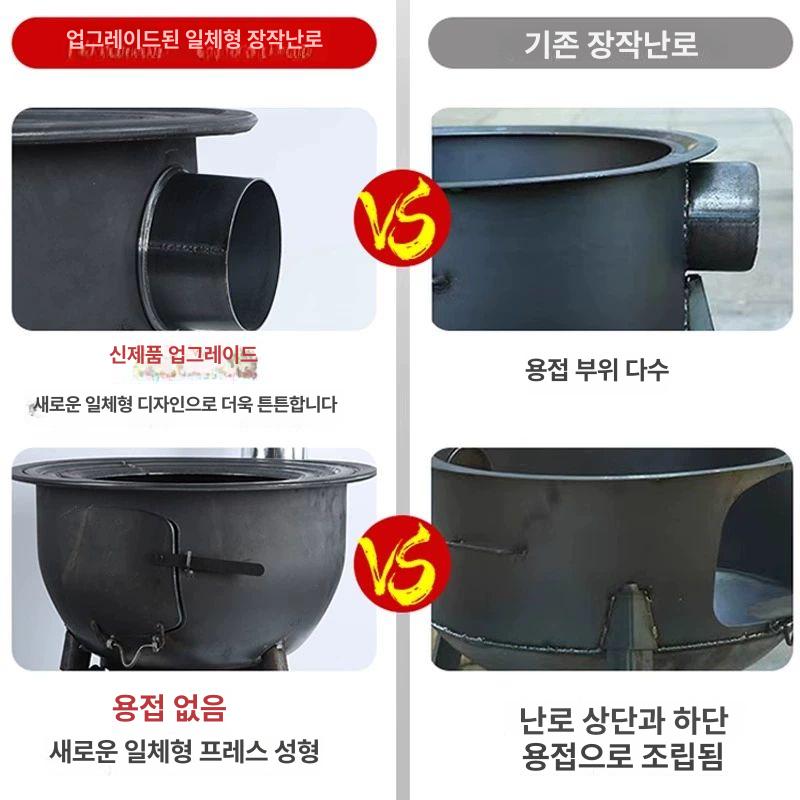 캠핑 무쇠그리들 화로대 바베큐 팬 그릴 코팅 무쇠가마솥 가마솥뚜껑 고기불판 주철 - 상세 이미지 2