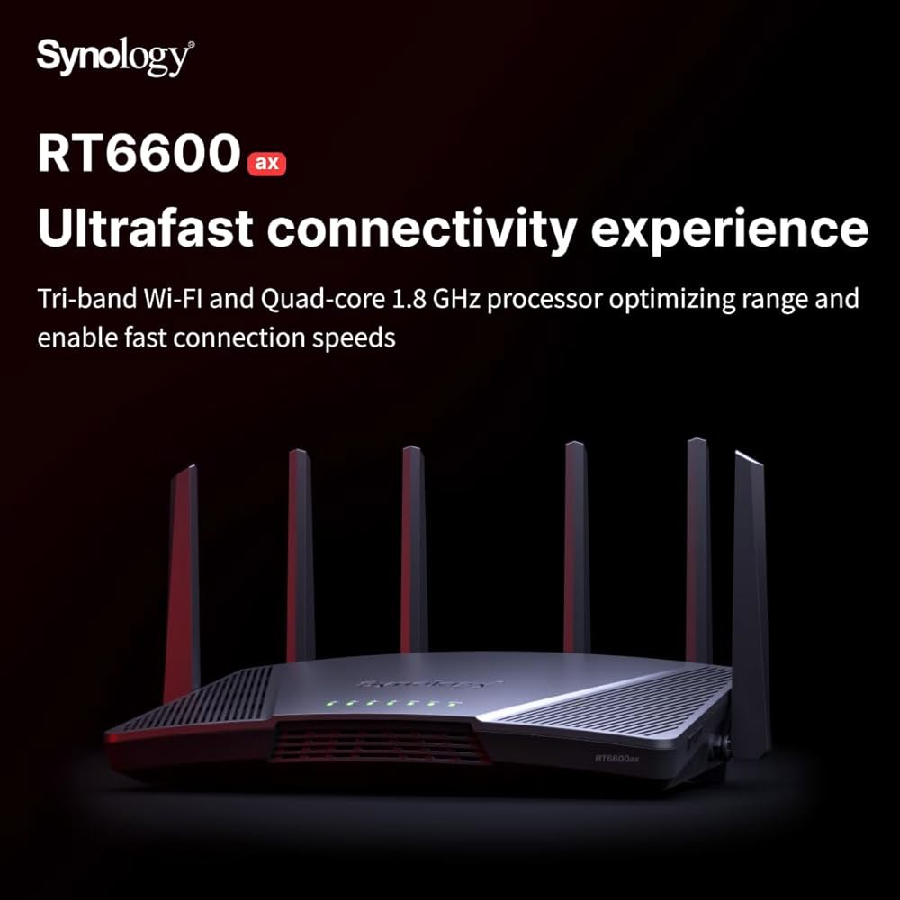 Synology RT6600ax - 트라이밴드 4x4 160MHz Wi-Fi 라우터, 2.5Gbps 이더넷, VLAN 분할, 다중 SSID, 자녀 보호, 위협 방지, VPN(미국 - 상세 이미지 2