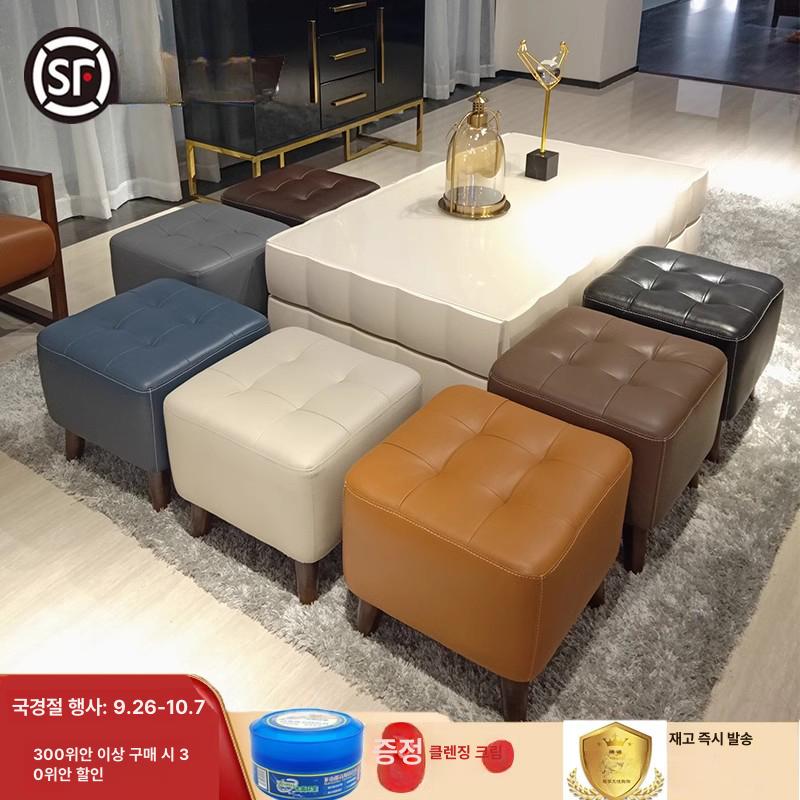 거실 쇼파발받침 다리 인테리어 사각 원형 발받침대 발판 가정용 낮은의자 스툴의자 - 상세 이미지 2