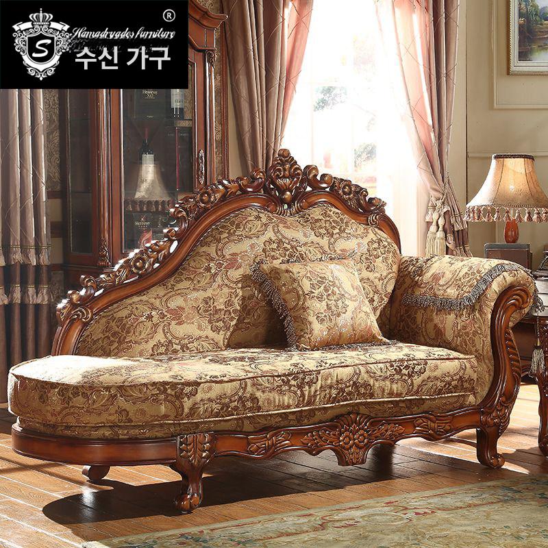 복고풍 거실소파 드라마 2인용 인테리어 패브릭 빈티지 코너 모던 촬영용 레트로 - 상세 이미지 3