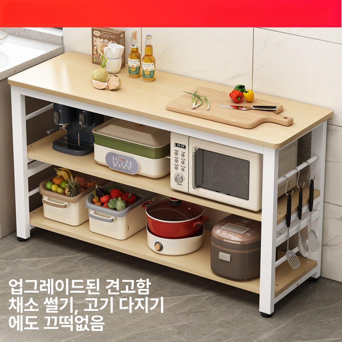 싱크대 선반 보조 원목 테이블 홈바 그릇 상판 틈새 스텐 고정형 렌지다이 확장 도마 - 상세 이미지 2