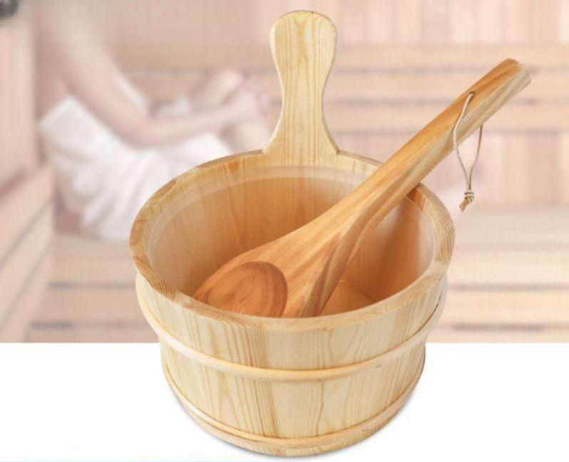 사우나 주걱 양동이 소품 외나무통 찜질방 히노끼 바가지 찜통 물통 국자 - 상세 이미지 2