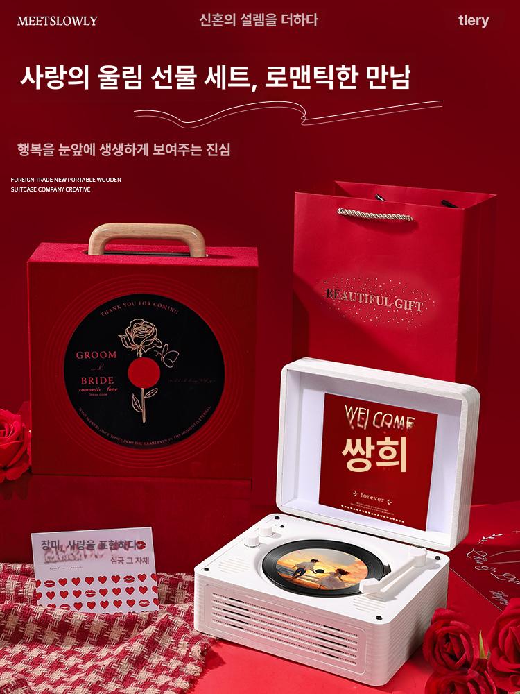 cd플레이어 턴테이블 블루투스 감성 인테리어 플레이어 아날로그 엘피 무선 레코드 - 상세 이미지 3