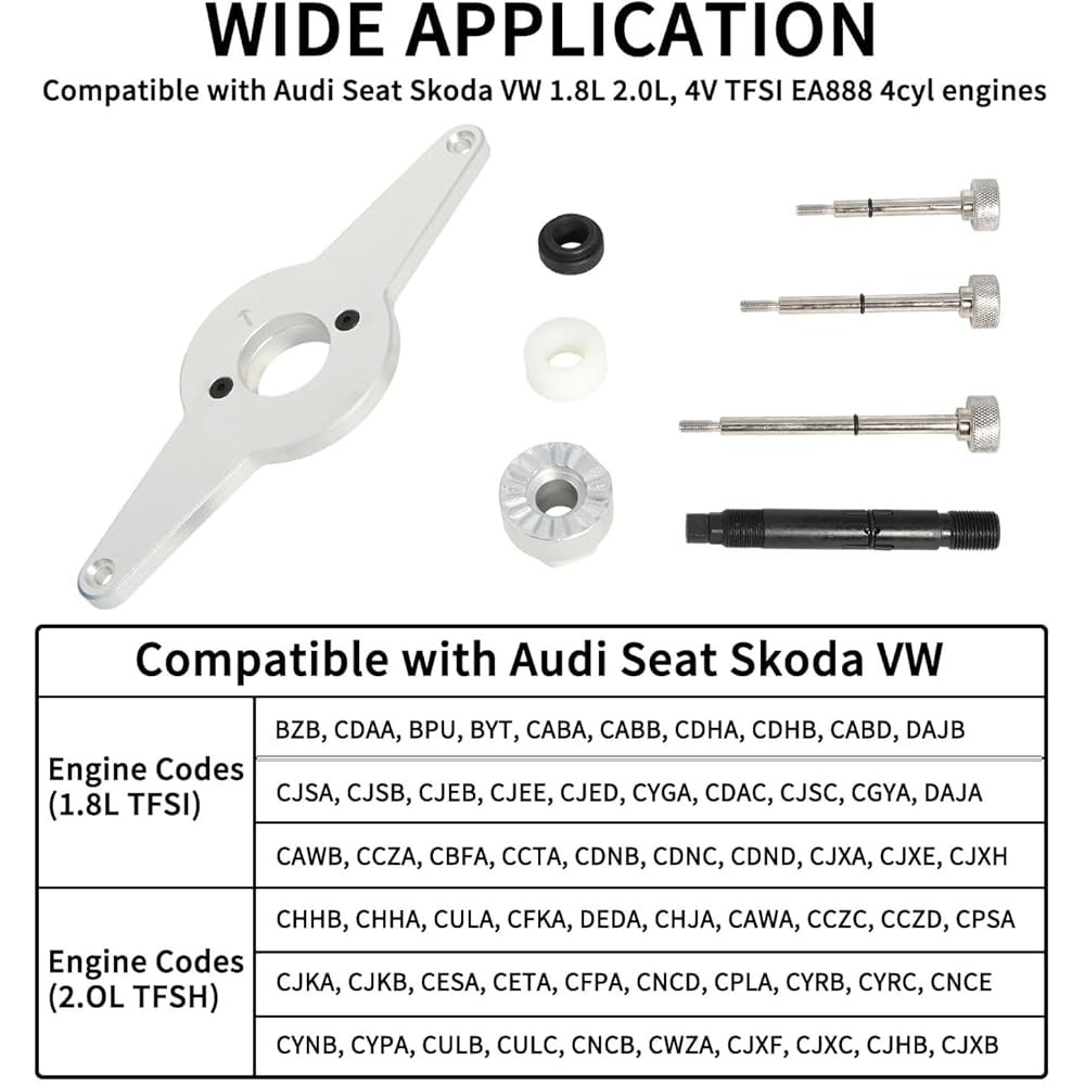 DPTool 진동 댐퍼 홀딩 툴 크랭크샤프트 풀리 제거 쇼크 업소버 아우디 스코다 VW 1.8 2.0 4V TFSi EA888 1세대 2 3엔진 어셈블리 4 실린더 교체 T1053 - 상세 이미지 3