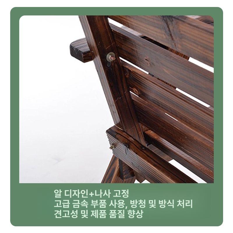 등받이 2인야외의자 나무의자 철제 야외벤치 디자인 방부목 실외 벤치의자 공원 주물 - 상세 이미지 2