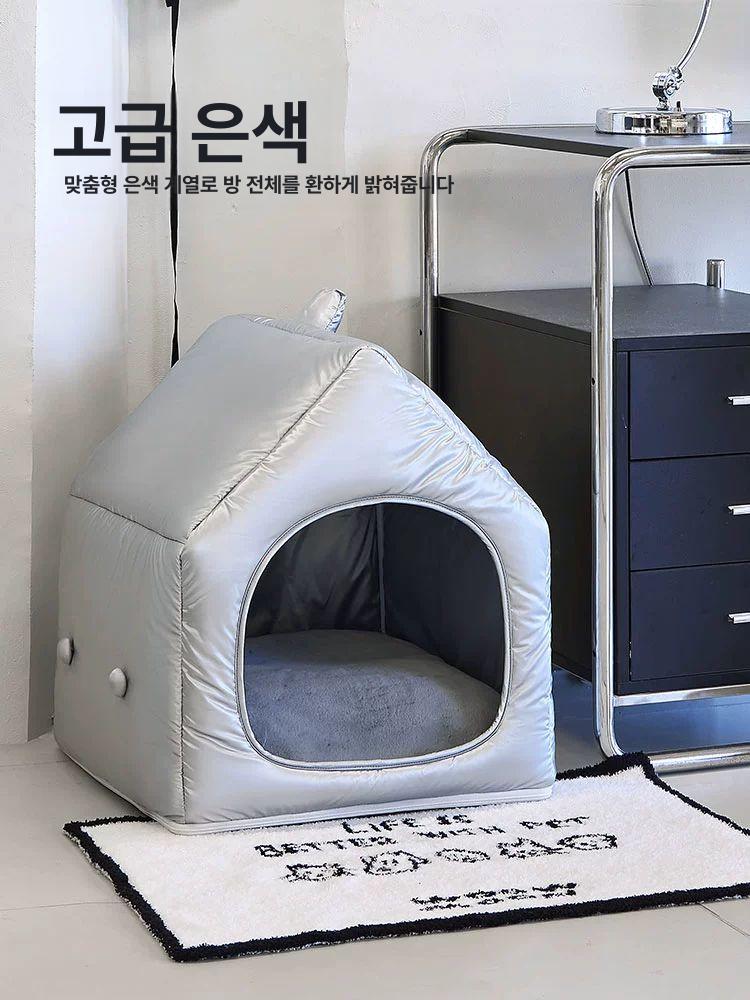 고양이숨숨집 강아지동굴집 반려동물텐트 펫하우스 소형견휴식공간 패브릭 - 상세 이미지 3