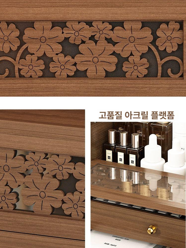 원목 화장품 정리함 스킨 스킨케어 쥬얼리 케어 보관함 수납함 상자 우드 화장대 엔틱 소품 - 상세 이미지 5