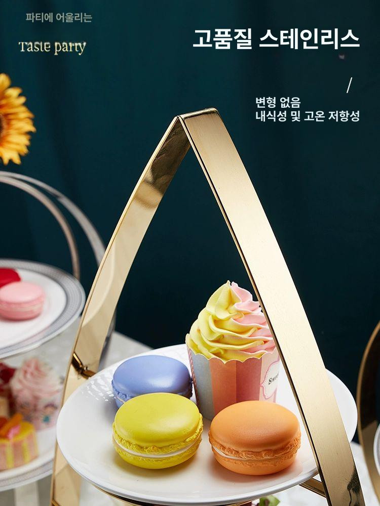 스테인레스 디저트트레이 다층 생일 테이블 과일 케이크스탠드 디스플레이 카페 뷔페 이미지 6