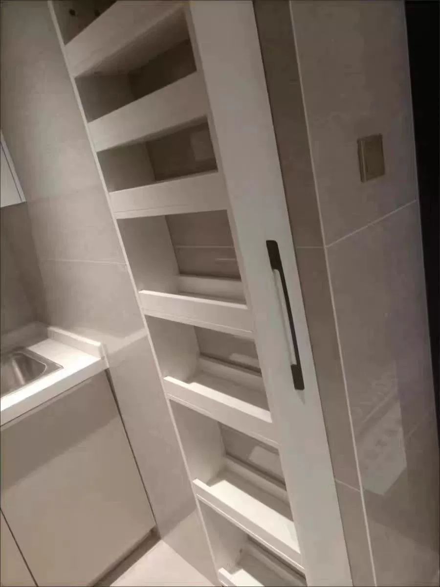 틈새 수납장 슬라이드 원목 거실장 선반 미용트롤리 이동식 틈새수납장 다용도 원목수납장 - 상세 이미지 2