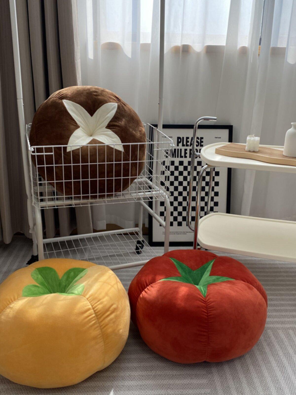 침실 소파쿠션 원형 거실 모양 버섯쿠션 커버 벨벳 던지기 홈데코 크리스마스 봉제 - 상세 이미지 2