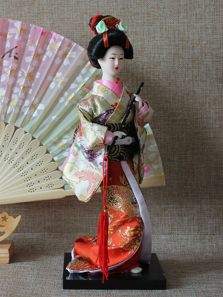 일본 게이샤 기모노 인형 이자카야 술집 스시 테마 책상 선반 장식품 소품 - 상세 이미지 5