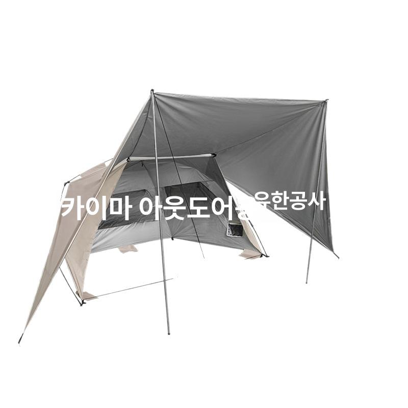 야외 자동 텐트 차양막 티타늄 블랙 코팅 방수 그늘막 쉼터 샌드골드 2-3 - 상세 이미지 5