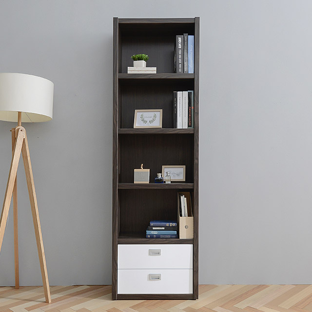 가구의서 G3 하단 서랍 책장 600x280x2000mm, 5단, 월넛 - 상품 이미지