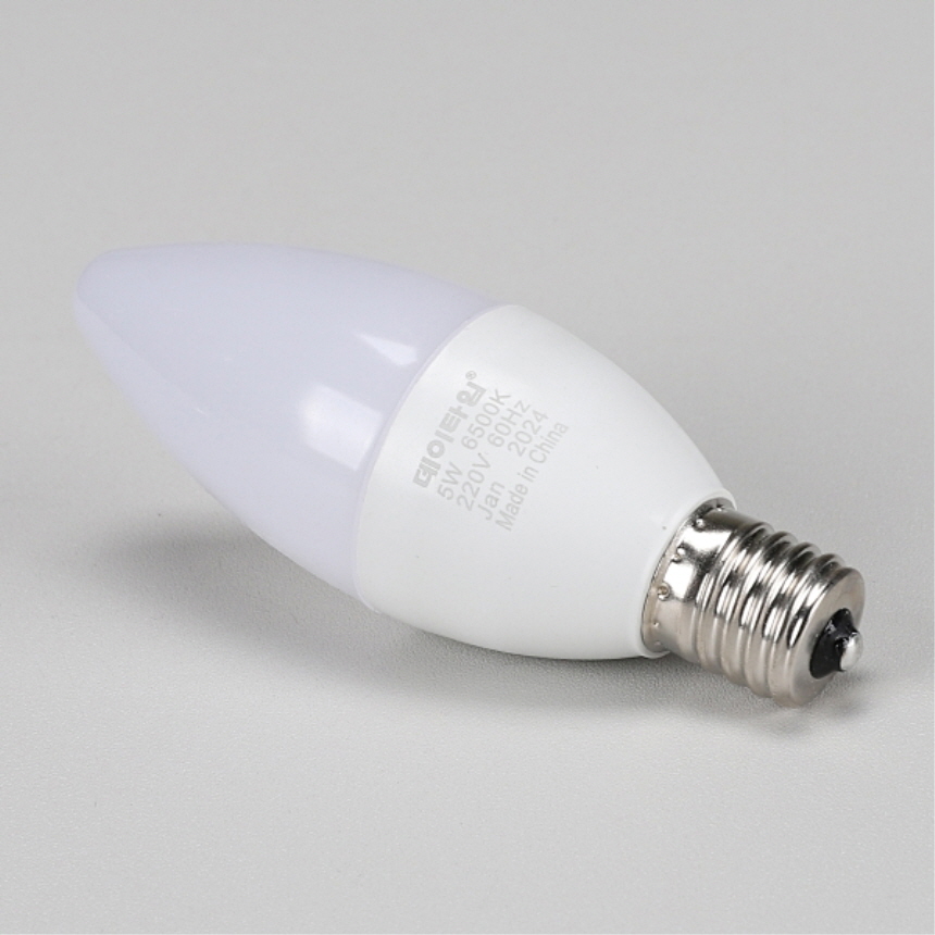 LED 촛대구 불투명 5W E17 주광색 6500K 촛불 꼬마 전구 램프 데이타임 - 상세 이미지 4