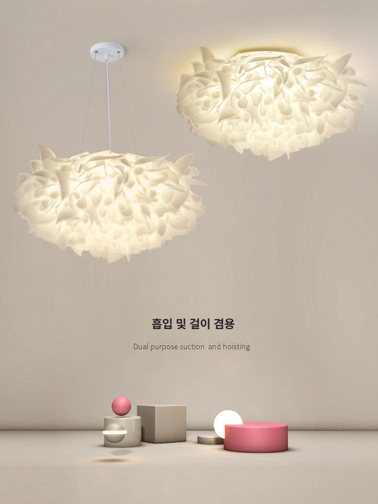 웜 플라워조명 샹들리에 식탁등 천장등 꽃잎 꽃조명 라이트 빛 디자인 식탁조명 - 상세 이미지 5