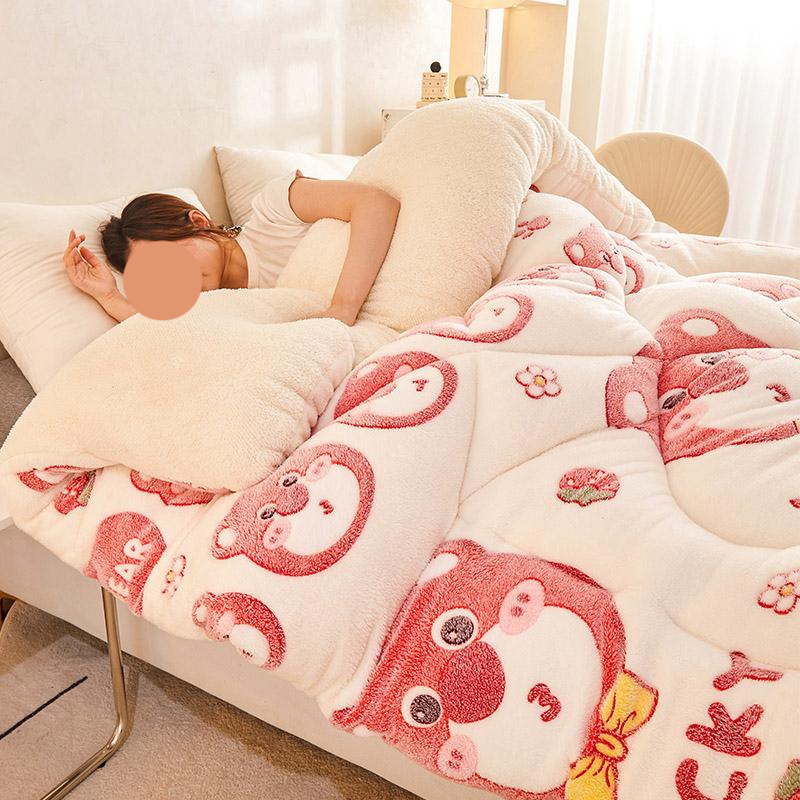 극세사 두꺼운밍크담요 귀여운 특대형 소파 차박 거실 블랭킷 캠핑러그 무릎 겨울담요 - 상세 이미지 3