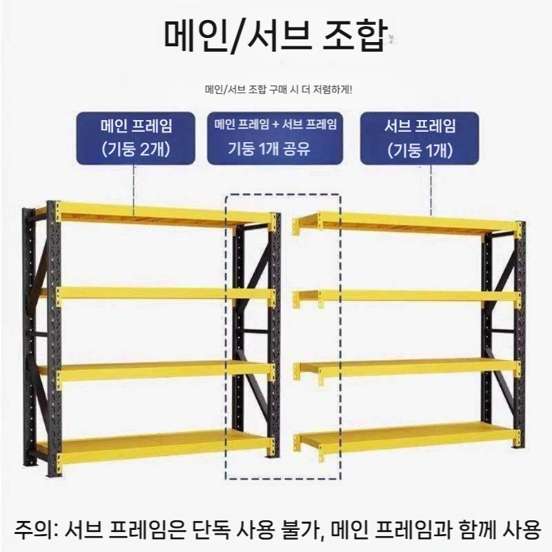 산업용 선반 철제 조립식 렉 랙 메탈선반 조립식앵글 정리 공장 중량랙 경량랙 주문 무볼트 - 상세 이미지 4