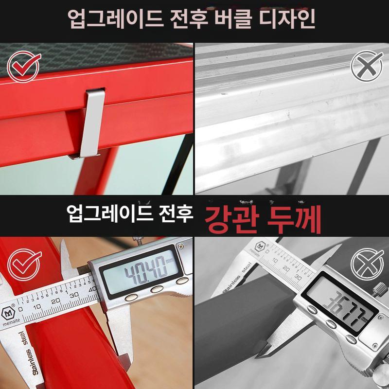 접이식 폴딩사다리 2단 다용도 가정용사다리 실내용 작업용 튼튼한 간이 주방 스텝 - 상세 이미지 5