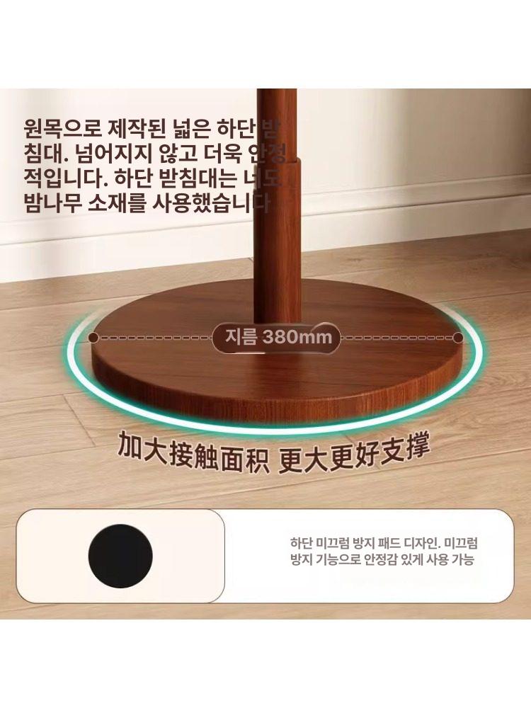 이동식 스탠드 침실 북유럽 방 모던 원룸 바퀴 다용도 원목행거 간이 실내 현관 - 상세 이미지 5