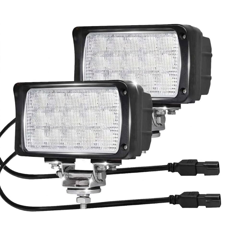 JASLITE 2팩 6.3인치 45W 5500LM 초밝은 LED 작업용 홍수등 12V/24V, 트럭, 트랙터, ATV, UTV, 보트, 중장비 및 DT 커넥터 포함 - 상품 이미지