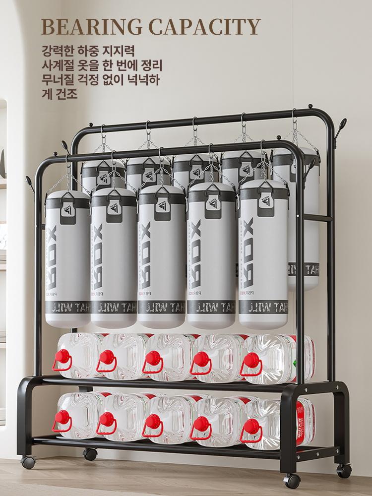 철제옷걸이 멀티행거 옷정리 단봉 원룸 단층 이중봉 행거랙 공간활용 이중수납 - 상세 이미지 2