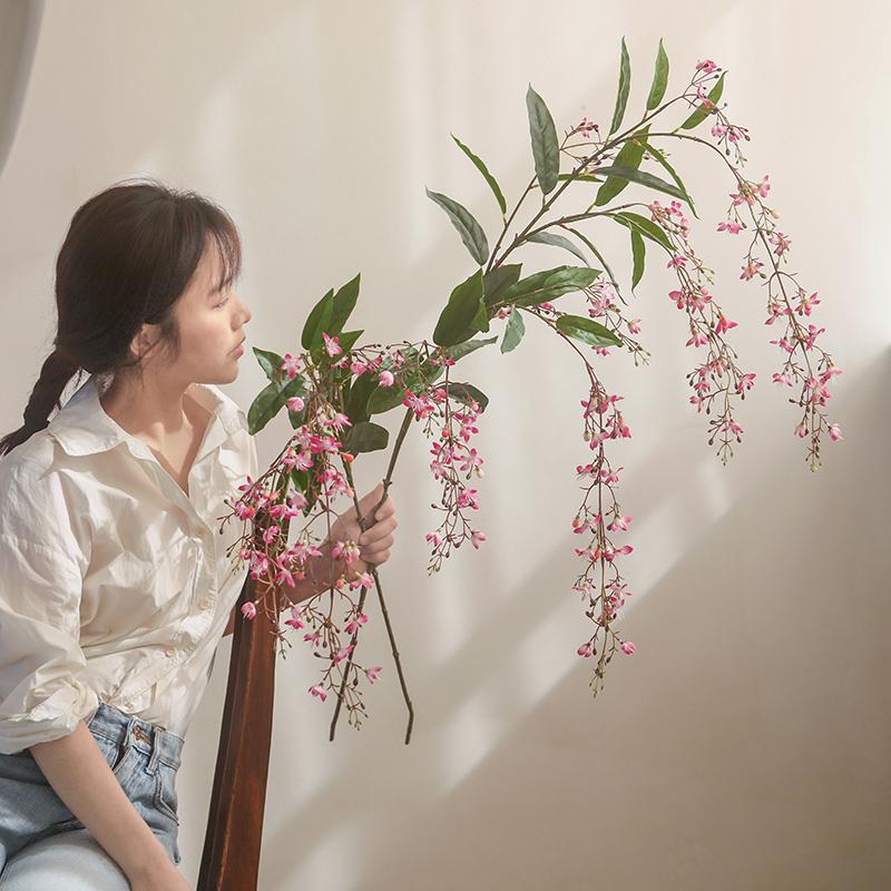 조화 재스민 핑크 화이트 수양 분재 웨딩 결혼식 파티 촬영용 인테리어 장식 조명 - 상세 이미지 2