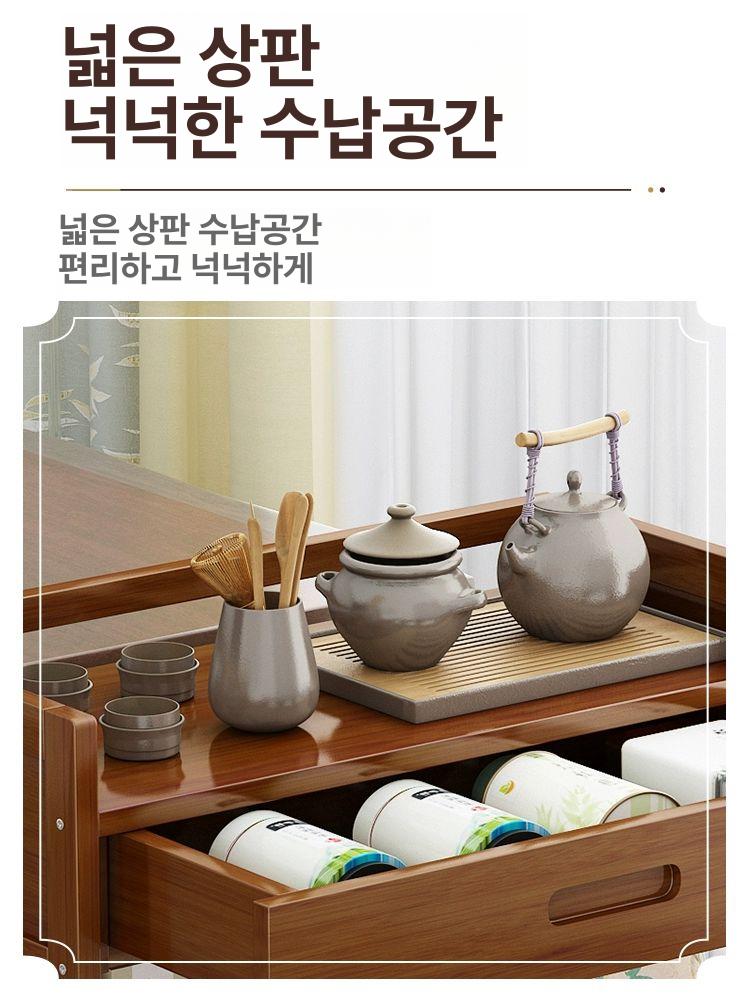 주방수납가구 원목수납장 거실 그릇장 원목 진열장 모던 벽 식당용 찬장 거실장 틈새 사이드 - 상세 이미지 5