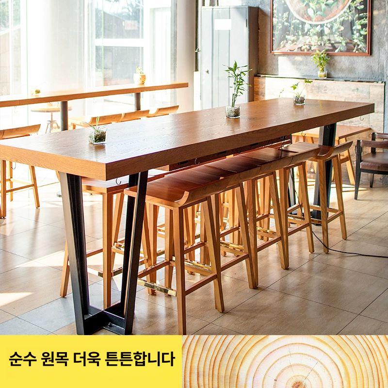 업소용 바 테이블 카페 다이닝 인테리어 긴 스탠딩탁자 호텔 아일랜드식탁 하이 - 상세 이미지 2