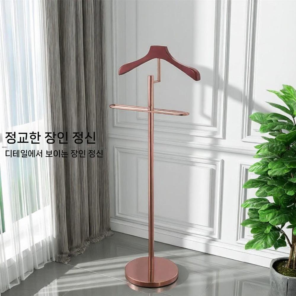 럭셔리 옷걸이 원목 호텔 레스토랑 레스토 나무 대형 양복걸이 우드 하나 가정용 검은색 - 상세 이미지 4