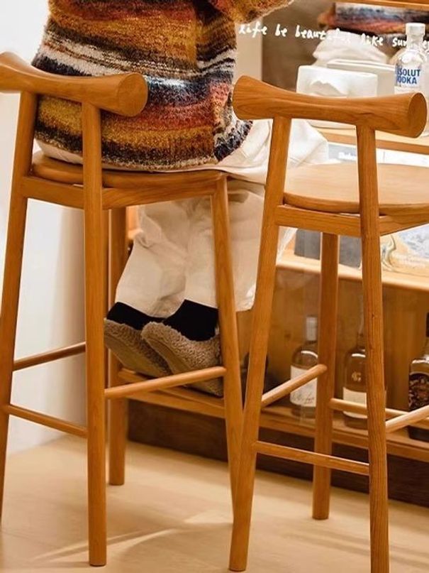 원목 홈바 의자 높이조절 카페 바텐더 인테리어 스툴 북유럽 카운터 식탁 스탠딩 - 상세 이미지 2