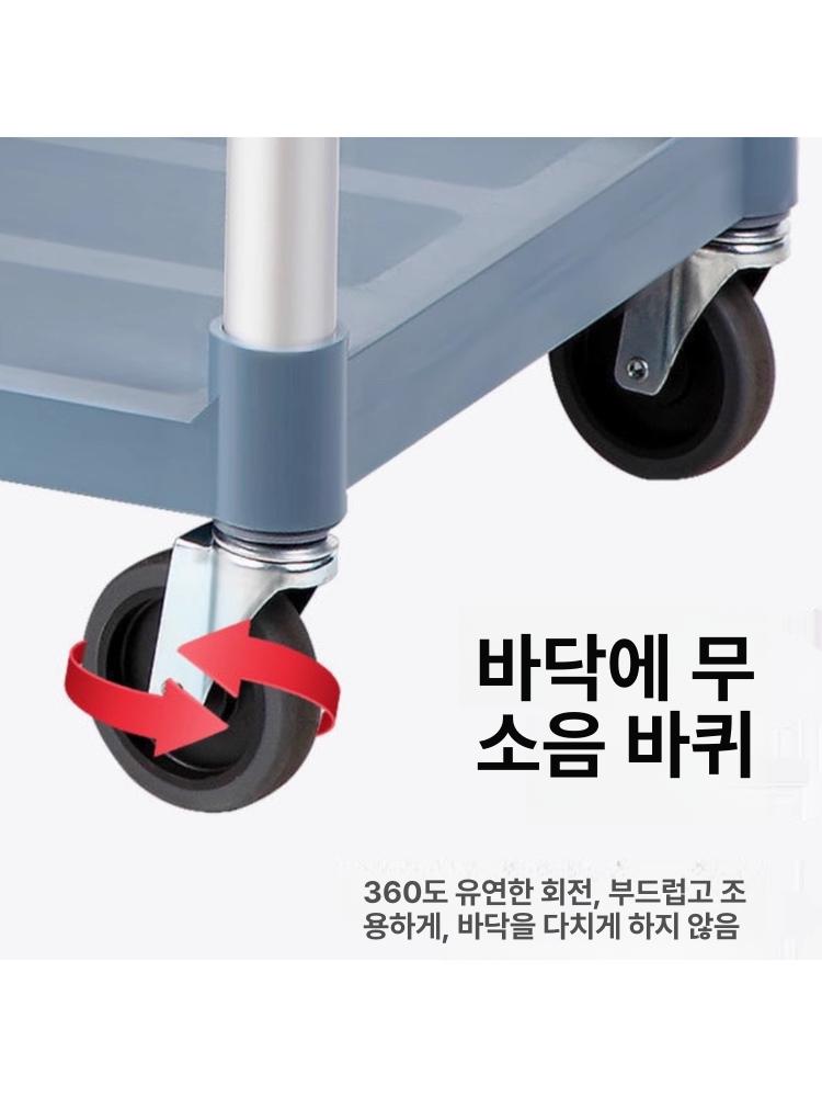 주방 서빙카트 골드 이동식 호텔 골드프레임 운반 트레이 카트 철제 선반 웨건 북유럽 우드 - 상세 이미지 4