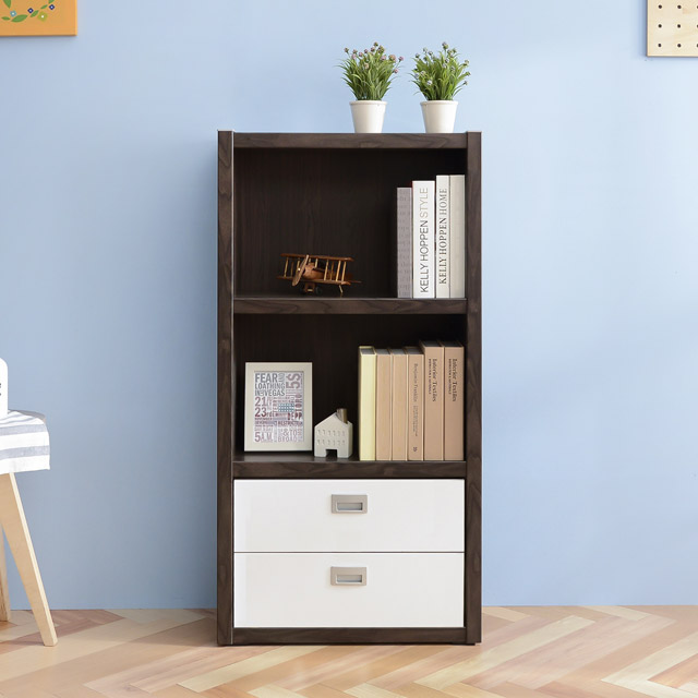 가구의서 G3 하단 서랍 책장 600x280x1200mm, 3단, 월넛 - 상품 이미지