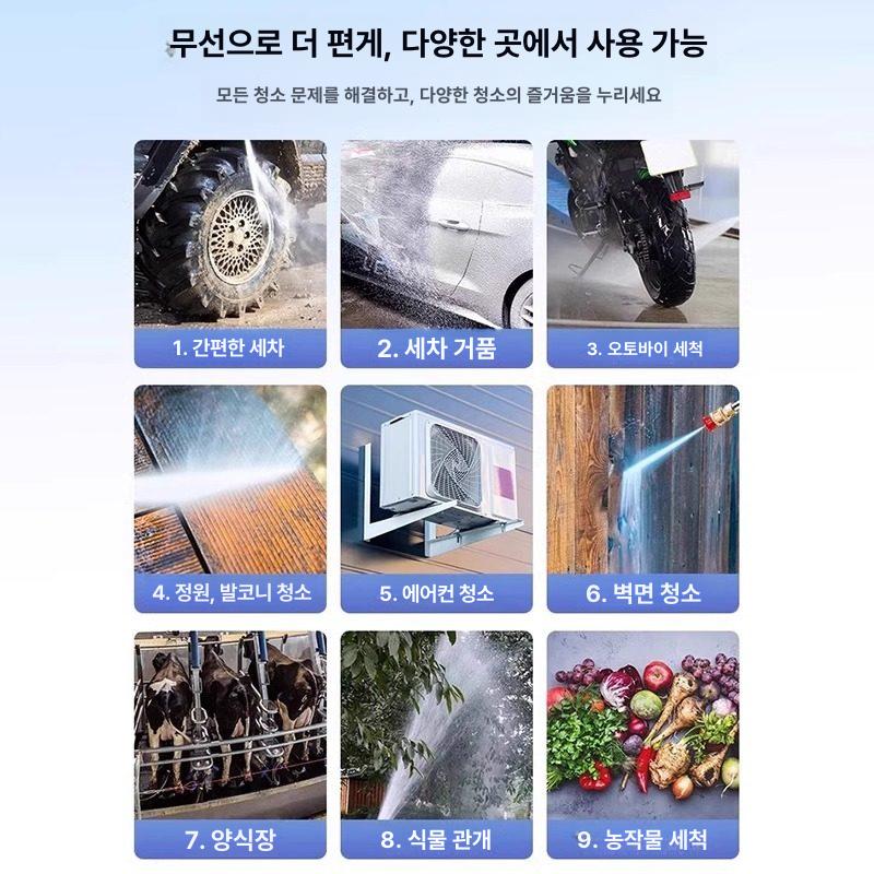 충전식 세차전동분무기 압축 스노우 분사기 펌프 스마트 살포기 노즐 세차폼건 - 상세 이미지 3