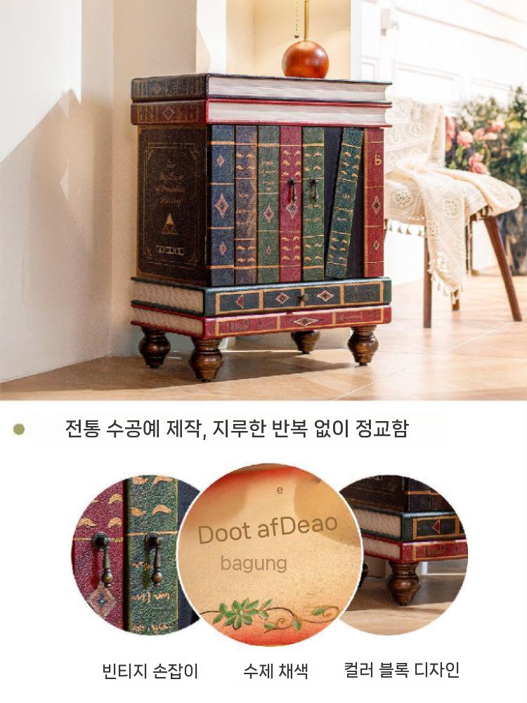 엔틱 원목수납장 빈티지 우드쇼케이스 디저트 캐비닛 진열장 인테리어 빵 수납 수납장 선반 - 상세 이미지 2
