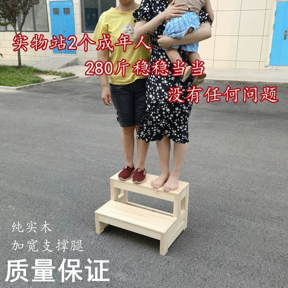 2단 작업계단 나무 스텝퍼 무도장 사다리 어르신 스툴 원목 디딤판 마당용 - 상세 이미지 4