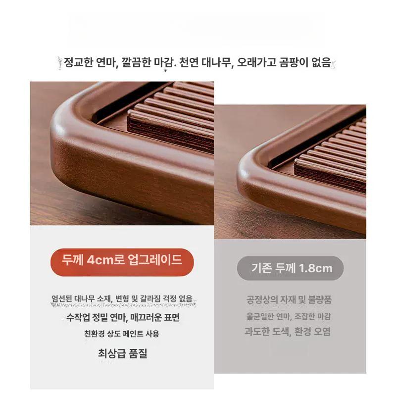 배색 전목차판 보이차 차반 쟁반 다관 다반 찻판 고급 차상 - 상세 이미지 2