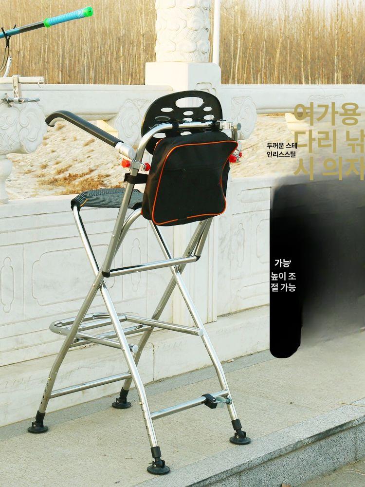 키높이낚시의자 접이식의자 휴대용 야외 패키지 초경량 접이 스텐 키높이 높은 등받이 좌대 - 상세 이미지 2