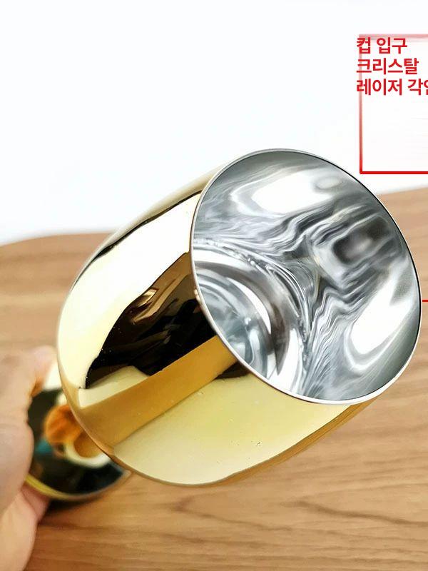 메탈릭 금색 와인잔 파티 야외 캠핑 크리스탈 다이닝 칵테일잔 위스키 연회 고블렛 - 상세 이미지 4
