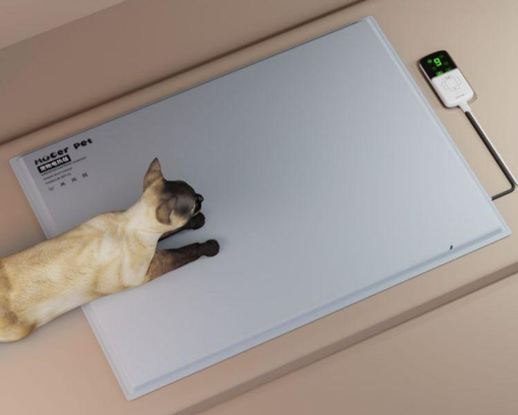 온도조절 전기장판 방수 고양이 전기매트 보온 패드 미끄럼방지 저전력 히터 펫매트 - 상품 이미지