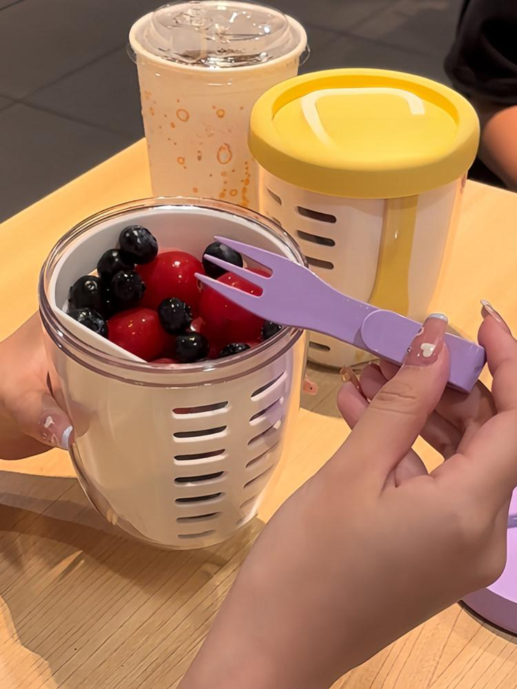 휴대용 도시락통 샐러드도시락용기 샐러드케이스 밀폐용기 샐러드컵 샐러드용기 - 상품 이미지